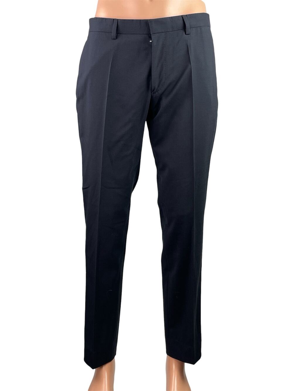 Boss Hugo Boss Men's Black Straight Leg Pleated Trousers Dress Pants Size 32